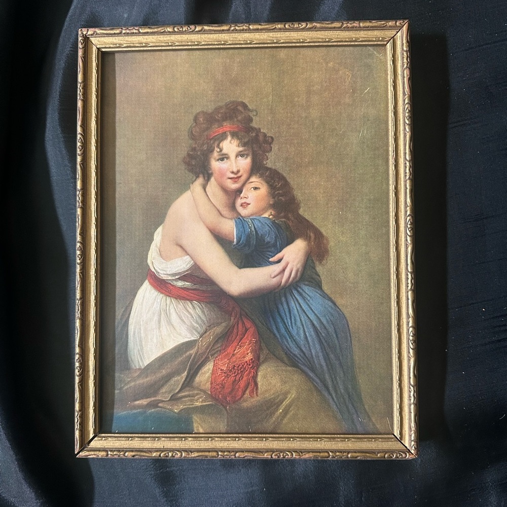 Vintage Mother and Daughter, Paris, The Louvre